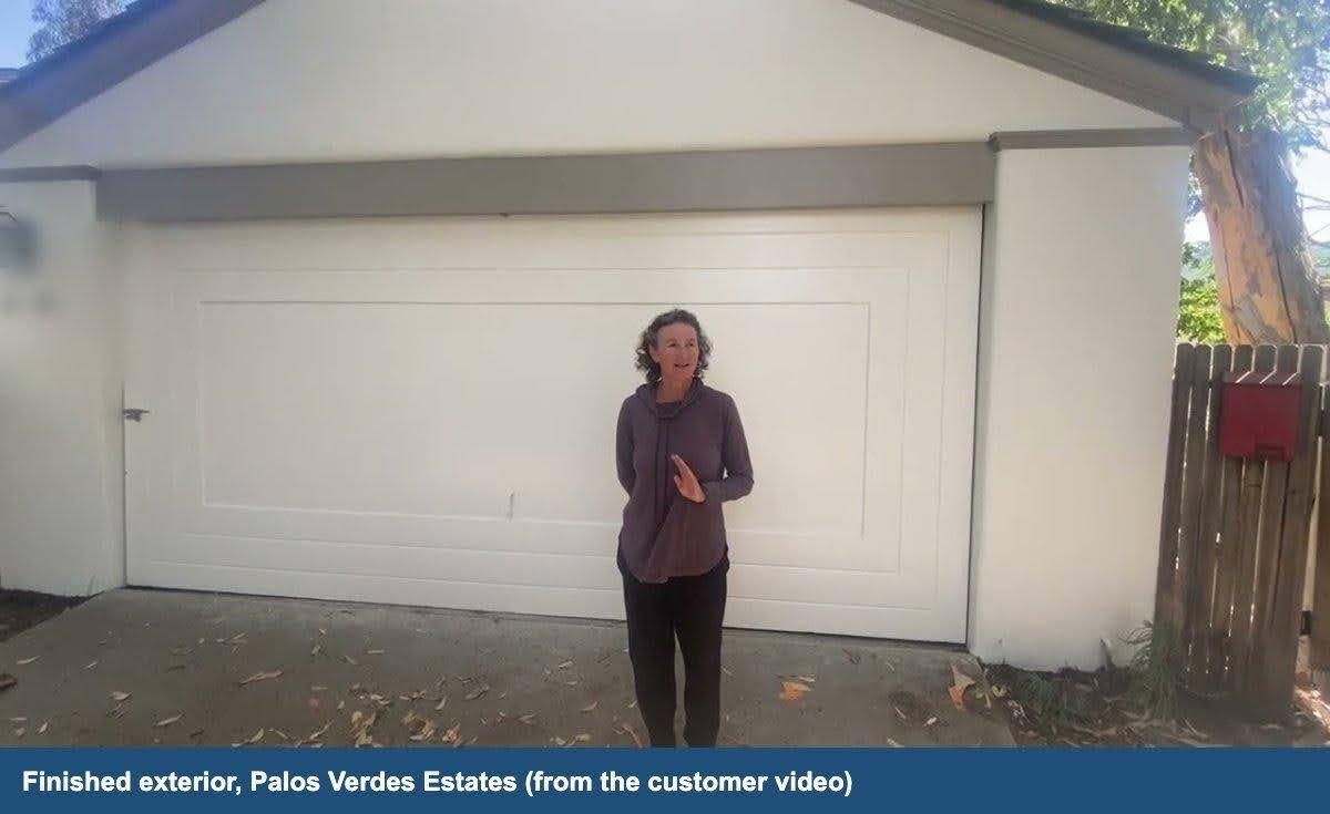 Garage in Palos Verdes Estates after an exterior repaint